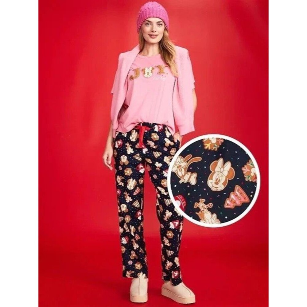 Old Navy Womens Disney Mickey Cookies Flannel Pajama Pants Size 3XL NWT